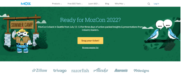 Moz website screenshot