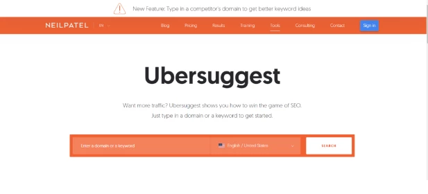 The Best SEO Tools That Will Help You Boost Your Ranking In SERPs 7 Ubersuggest website screenshot