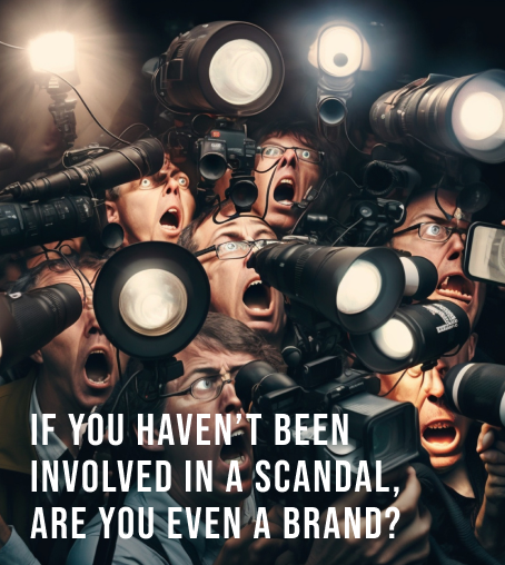 TDC Personal Branding page image showing a bunch of paparazzi trying to get their glamor shot with text saying if you havent been involved in a scandal are you even a brand