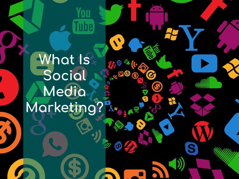 TDC blog image showing icons of all social media platforms in a spiral on a dark background with text saying What is Social Media Marketing