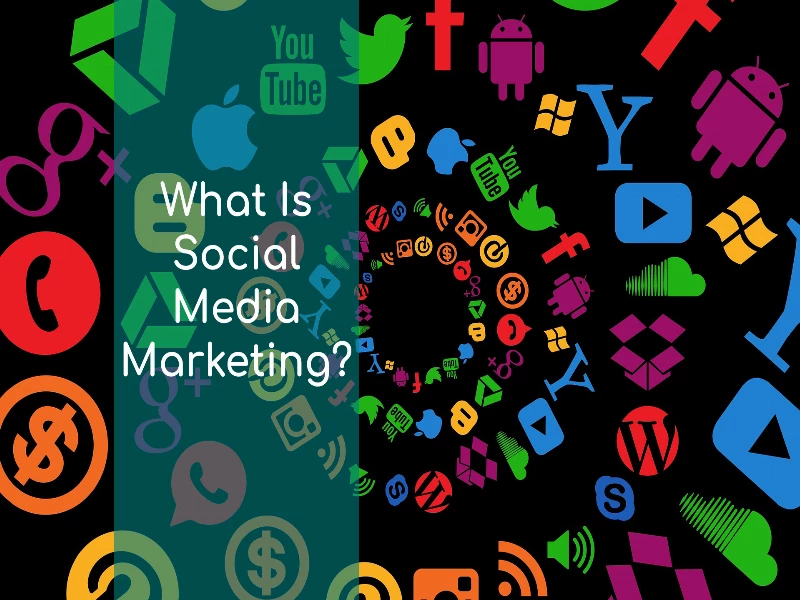 TDC blog image showing icons of all social media platforms in a spiral on a dark background with text saying What is Social Media Marketing