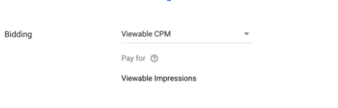 screenshot showing the cost per thousand viewable impressions bidding strategy