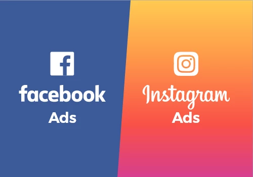 Facebook Ads vs Instagram Ads: Where To Allocate Your Budget - 6 Considerations 16 image showing fb ads logo on one side and ig ads logo on the other side