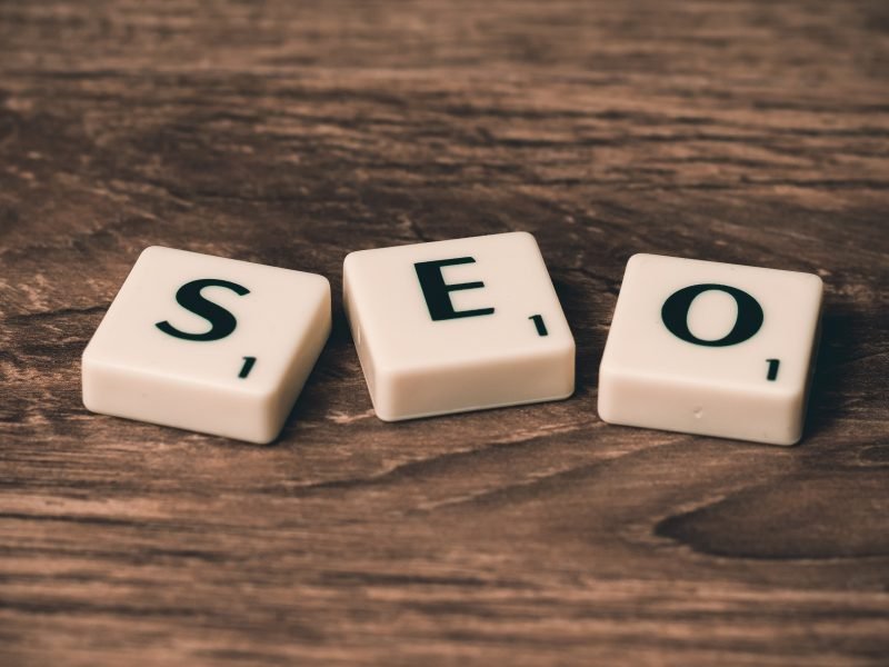 Image with scrabble tiles spelling the word SEO or Search Engine Optimization