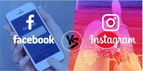 Instagram Ads vs. Facebook Ads: Which Is Better For Your Business? 18 image showing fb ads on one side and ig ads on the other side with the word vs in the middle