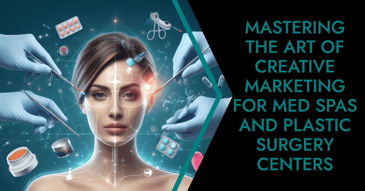 A visually stunning banner image representing the sophisticated and innovative med spa and plastic surgery industry. Modern spa environment, subtle human touch, beauty-tech blend, calming colors, and elegant sans-serif title, evoking professionalism and trust.